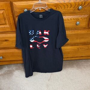 Oakley Black T-Shirt with American Flag Logo
